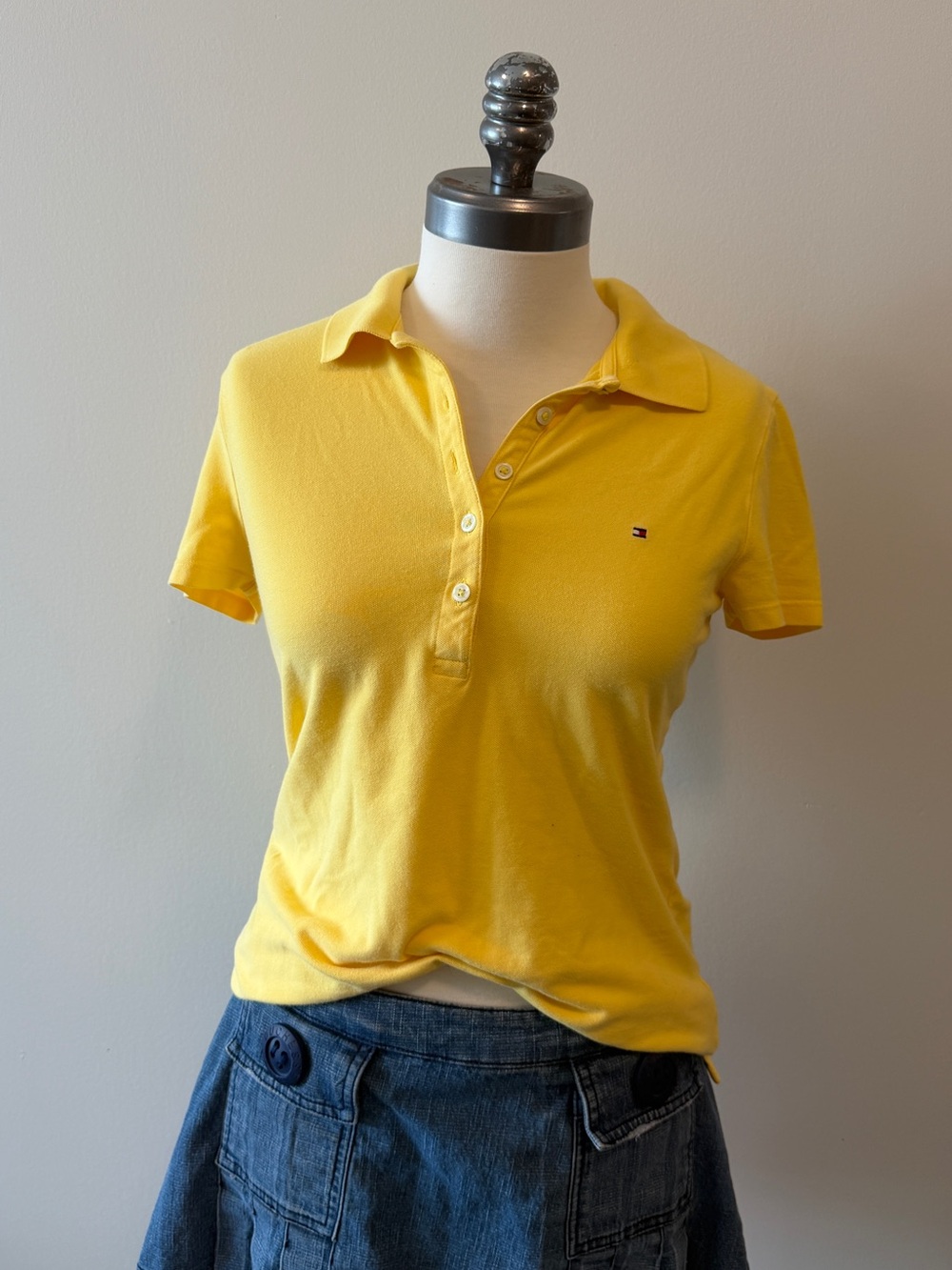 Tommy Hilfiger Yellow Classic Fit Polo Shirt Preppy S
